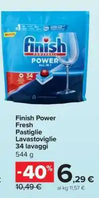 Carrefour Finish Power Fresh Pastiglie Lavastoviglie 34 lavaggi offerta