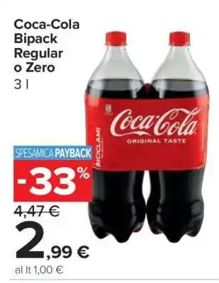 Carrefour Coca Cola Bipack Regular o Zero offerta