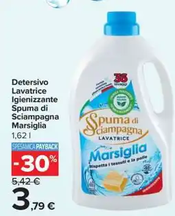 Carrefour Detersivo Lavatrice Igienizzante Spuma di Sciampagna Marsiglia offerta