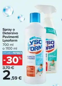 Carrefour Spray o Detersivo Pavimenti Lysoform offerta