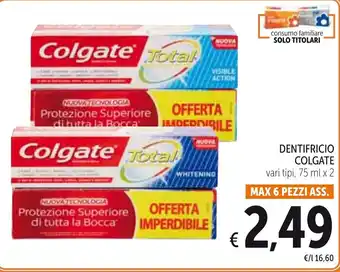 Spazio Conad Colgate Dentifricio 75ml x 2 offerta