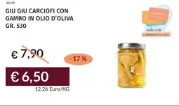 Prezzemolo e Vitale Giu giu carciofi con gambo in olio d'oliva offerta