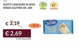 Prezzemolo e Vitale Scotti crackers di riso senza glutine offerta