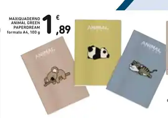 Spazio Conad Maxiquaderno Animal Green Paperdream A4, 100g offerta