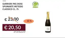 Prezzemolo e Vitale Gurrieri pas dose spumante metodo classico offerta