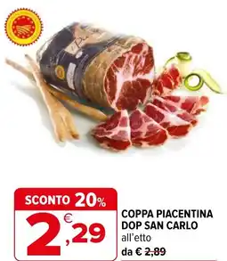 Iperal Coppa piacentina dop san carlo all'etto da offerta