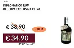 Prezzemolo e Vitale Diplomatico rum reserva exclusiva offerta