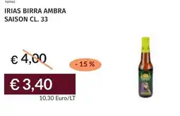 Prezzemolo e Vitale Irias birra ambra saison offerta