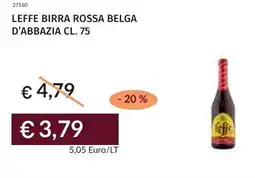 Prezzemolo e Vitale Leffe birra rossa belga d'abbazia offerta