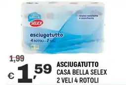 A&O Asciugatutto casa bella selex 2 veli 4 rotoli offerta
