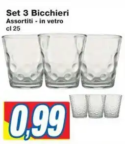 Prix Quality Set 3 Bicchieri Assortiti offerta