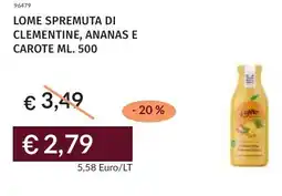 Prezzemolo e Vitale Lome spremuta di clementine, ananas e carote offerta