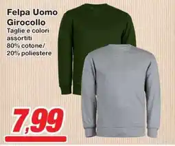 Prix Quality Felpa Uomo Girocollo offerta