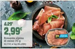 Banco Fresco Bresaola alpina di suino offerta