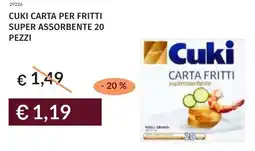Prezzemolo e Vitale Cuki carta per fritti super assorbente 20 pezzi offerta