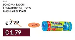 Prezzemolo e Vitale Domopak sacchi spazzatura antiforo blu 20 pezzi offerta