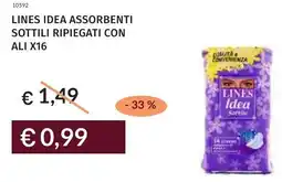 Prezzemolo e Vitale Lines idea assorbenti sottili ripiegati con ali x16 offerta