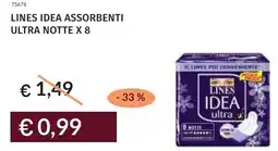Prezzemolo e Vitale Lines idea assorbenti ultra notte x 8 offerta