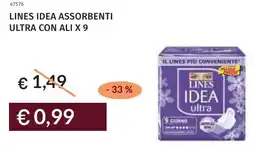 Prezzemolo e Vitale Lines idea assorbenti ultra con ali x 9 offerta