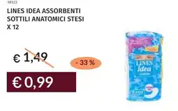 Prezzemolo e Vitale Lines idea assorbenti sottili anatomici stesi x 12 offerta