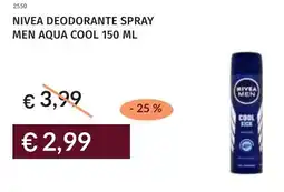 Prezzemolo e Vitale Nivea deodorante spray men aqua cool offerta