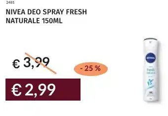 Prezzemolo e Vitale Nivea deo spray fresh naturale offerta