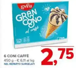 Todis Loving 6 coni caffè offerta