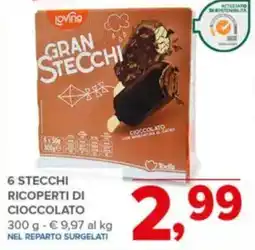 Todis Loving 6 stecchi ricoperti di cioccolato offerta
