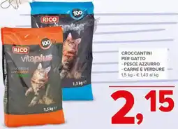 Todis Rico croccantini per gatto - pesce azzurro - carne e verdure offerta