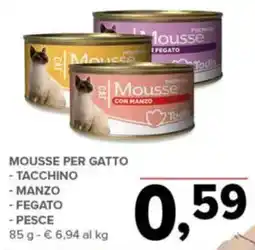 Todis Mousse per gatto - tacchino - manzo - fegato - pesce offerta