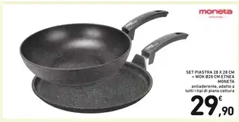 Spazio Conad Set Piastra 28 x 28 cm + Wok Ø28 cm Etnea Moneta offerta