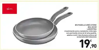 Spazio Conad Bis Padelle Ares Stone Ø 24-28 cm Lagostina offerta