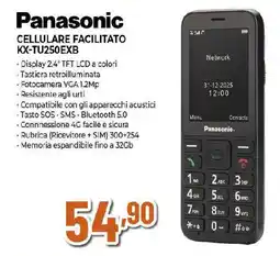 Ipercoop Panasonic CELLULARE FACILITATO KX-TU250EXB offerta