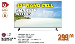 Ipercoop LG TV LED 43" UHD 4K 43NANO82T6B offerta