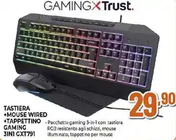 Ipercoop Gamingxtrust. tastiera +mouse wired +tappettino gaming 3in1 GXT791 offerta