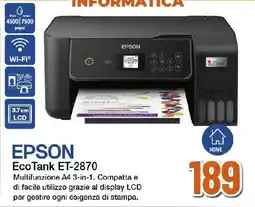 Ipercoop EPSON Eco Tank ET-2870 offerta