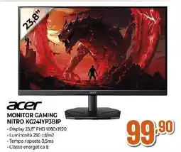 Ipercoop acer MONITOR GAMING NITRO KG241YP3BIP offerta
