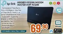 Ipercoop tp-link ARCHER VR1200V MODEM ROUTER VOIP AC1200 offerta