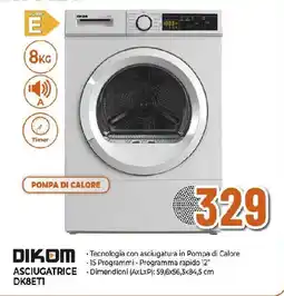 Ipercoop DIKOM ASCIUGATRICE DK8ETI offerta
