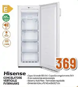 Ipercoop Hisense CONGELATORE VERTICALE FV191N4AW2 offerta