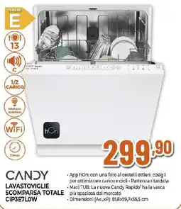 Ipercoop CANDY LAVASTOVIGLIE SCOMPARSA TOTALE CIP3E7LOW offerta