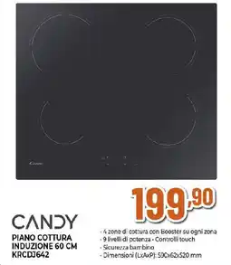 Ipercoop CANDY PIANO COTTURA INDUZIONE 60 CM KRCDJ642 offerta