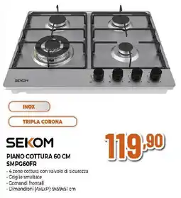 Ipercoop SEKOM PIANO COTTURA 60 CM SMPG60FR offerta