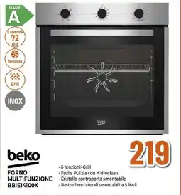Ipercoop beko FORNO MULTIFUNZIONE BBIE14100X offerta