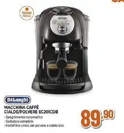 Ipercoop DeLonghi MACCHINA CAFFÈ CIALDE/POLVERE EC201CDB offerta