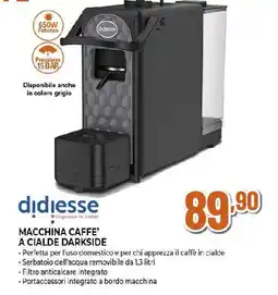 Ipercoop didjesse MACCHINA CAFFE' A CIALDE DARKSIDE offerta