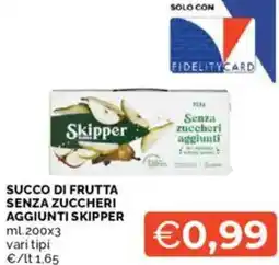 Mercatò Succo di frutta senza zuccheri aggiunti skipper offerta