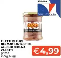 Mercatò Filetti di alici del mar cantabrico all'olio di oliva ZAROTTI offerta