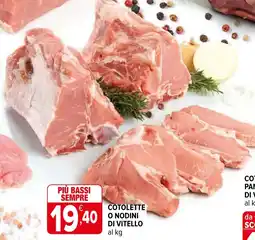 Iperal Cotolette o nodini di vitello al kg offerta