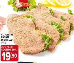 Iperal Cotolette panate di vitello al kg offerta